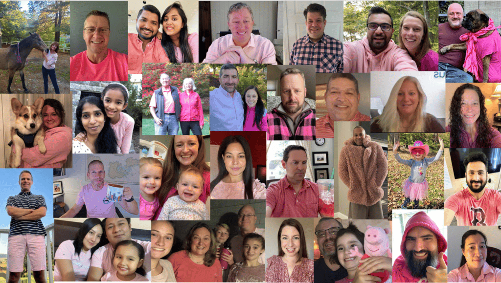Collage of photos of Triverus team members and their families